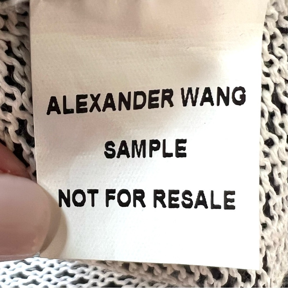 Alexander Wang Black & White Vinyl Technical Tweed Long Sleeve Crop Top Women S - Picture 13 of 14